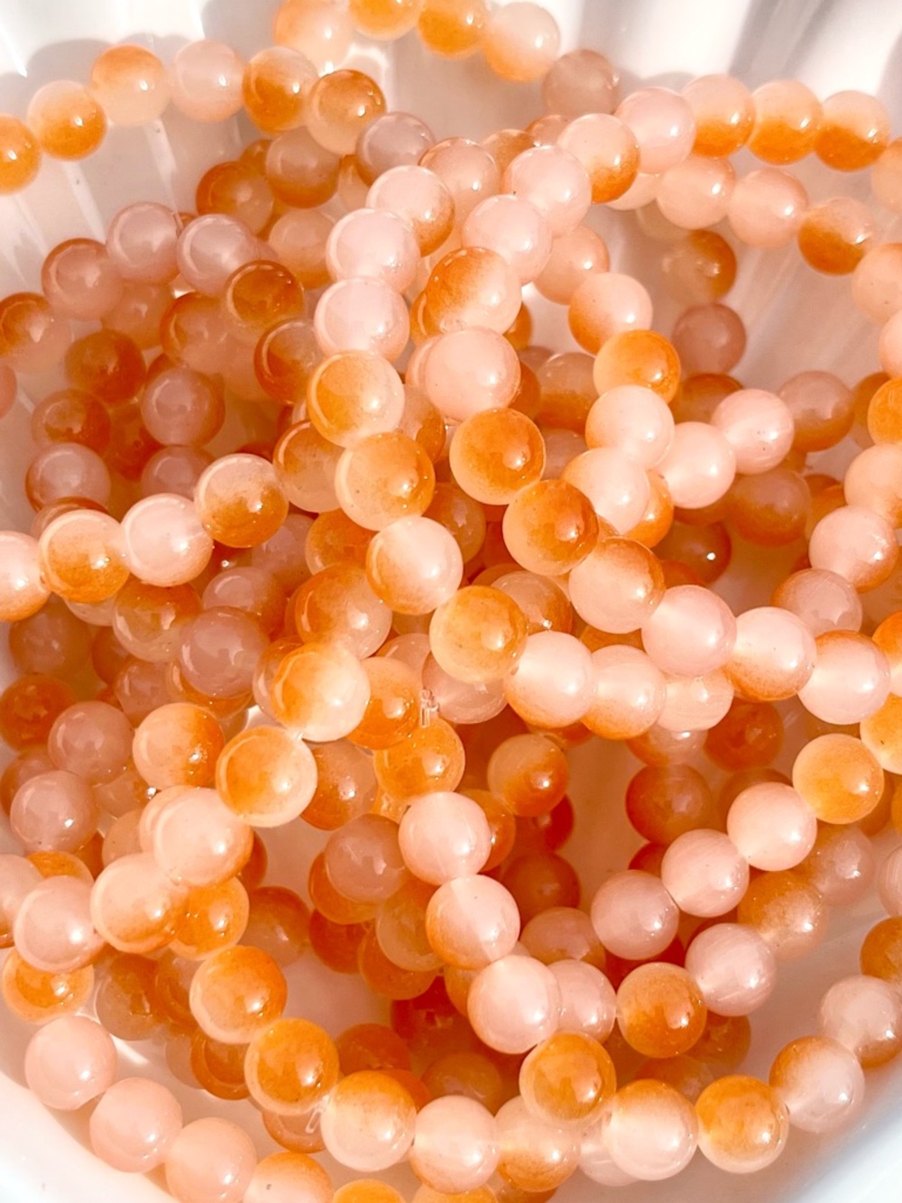 Orange Creamsicle Glass Beaded Bracelet NWOT